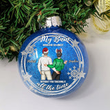 Touch My Bum - Personalized Couple Glitter Ornament Ball