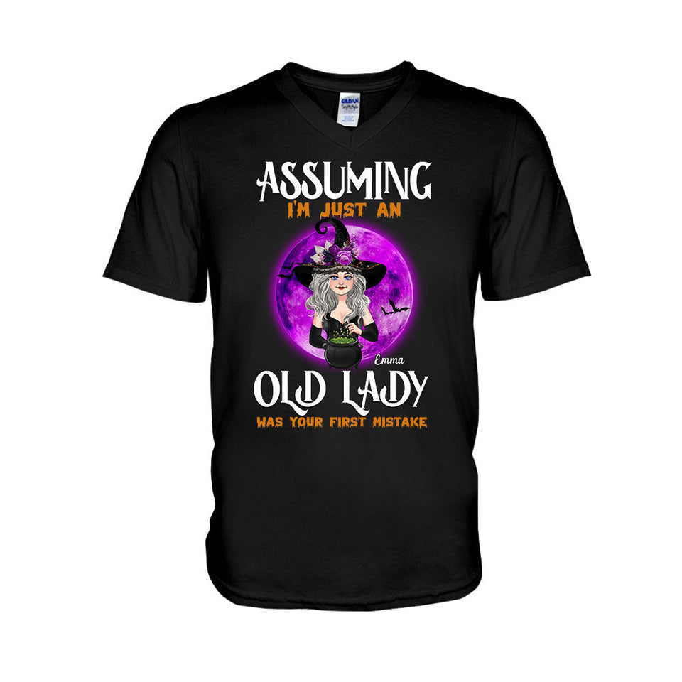 Assuming I'm Just An Old Lady Was Your First Mistake - Personalized Witch T-shirt & Hoodie