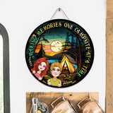 Making Memories - Personalized Camping Round Wood Sign