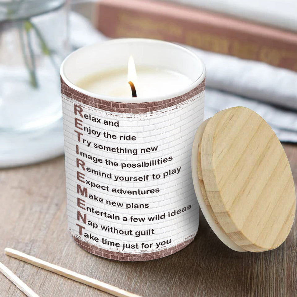 Relax And Enjoy The Ride - Personalized Retired Candle With Wooden Lid