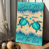 Salty Lil' Beach - Personalized Turtle Canvas And Poster