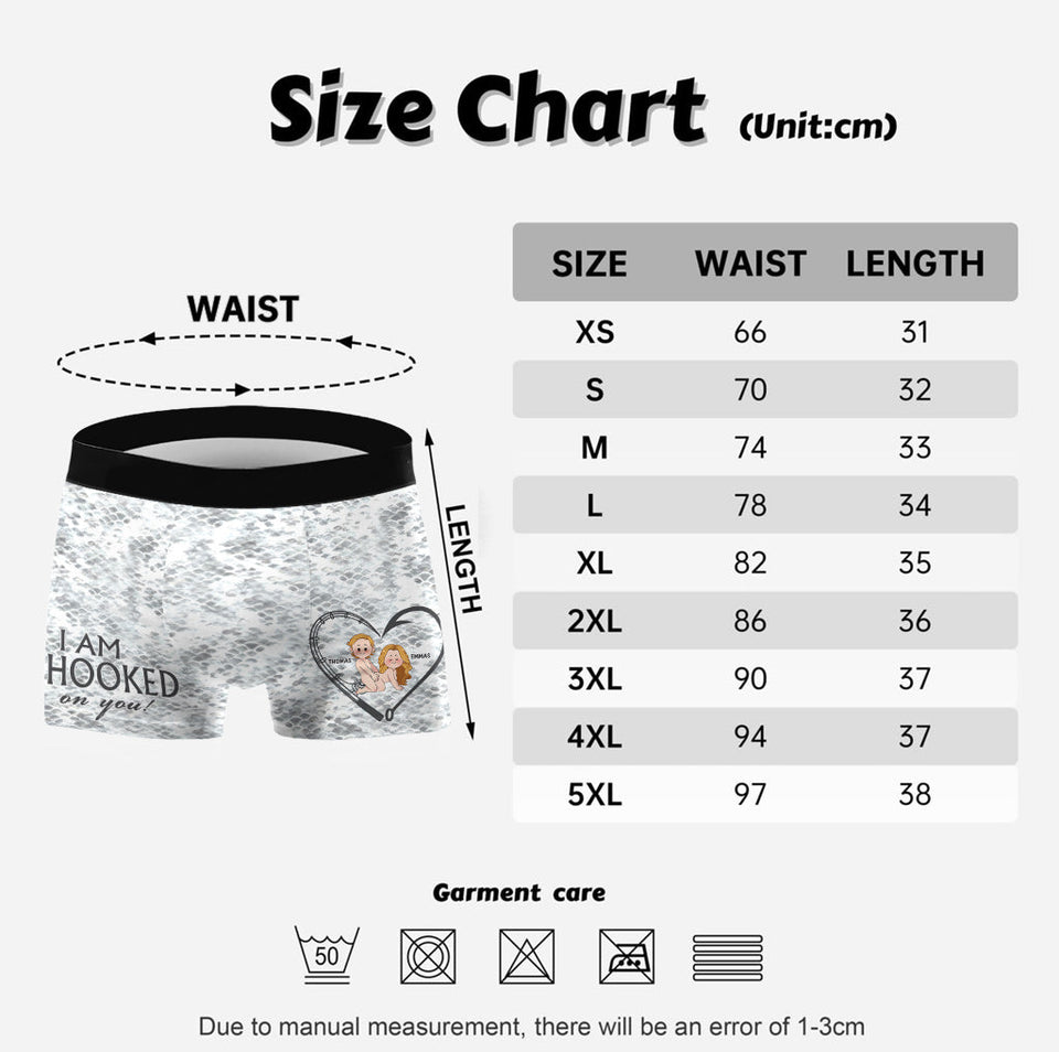 I'm Hooked On You - Personalized Fishing Men’s Boxer Briefs