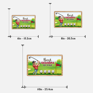 Best Grandpa By Par - Personalized Golf 2 Layered Wood Sign / Wood Plaque
