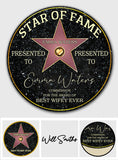 Star Of Fame Best Wifey Hubby Girlfriend Boyfriend Ever - Personalized Couple Round Rug