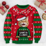 Santa Claws Christmas - Personalized Cat Ugly Sweater