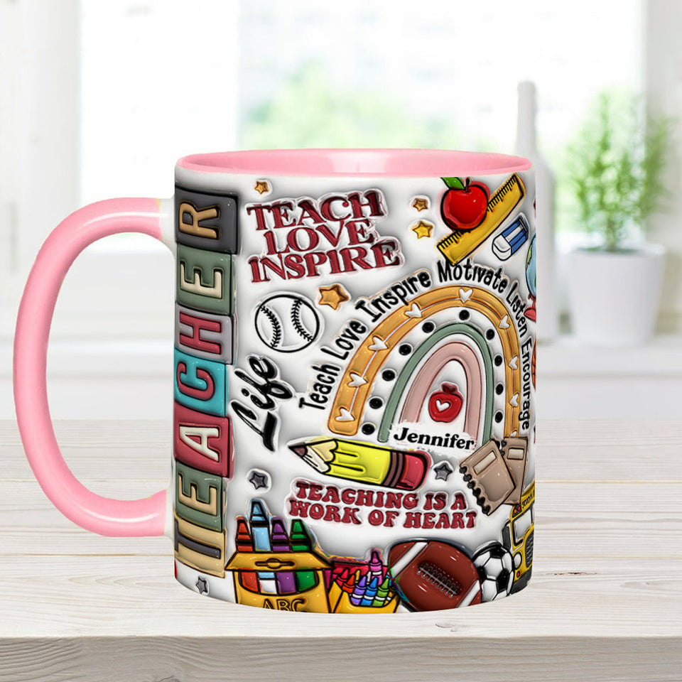Teach Love Inspire - Personalized Teacher Accent Mug