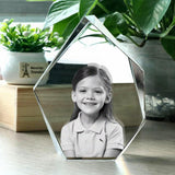 Custom Photo - Personalized Kid Laser Engraving 3D Iceberg Shaped Crystal Lamp