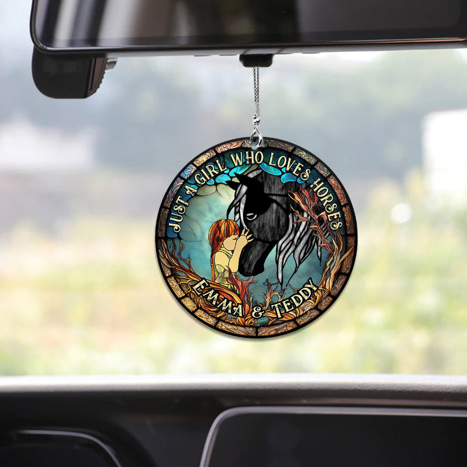 Just A Girl Who Loves Horses - Personalized Horse One-sided Car Ornament