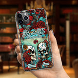 Skull Couple - Skull gift for husband, wife, boyfriend, girlfriend - Personalized Phone Case
