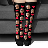 Custom Face Heart Pattern - Personalized Step Dad Socks