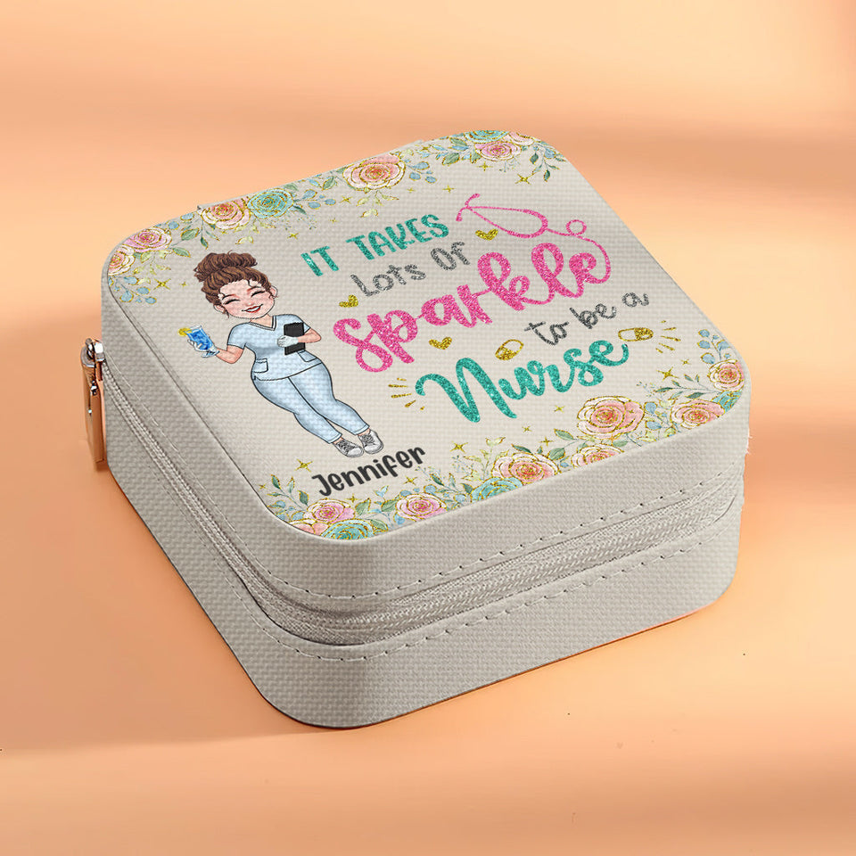 It Takes A Lot Of Sparkle To Be A Nurse - Personalized Nurse Jewelry Box