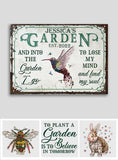 Into The Garden I Go - Personalized Gardening Rectangle Metal Sign