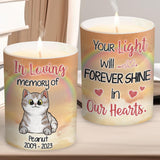 Your Light Shine In Our Hearts - Personalized Dog Candle With Wooden Lid