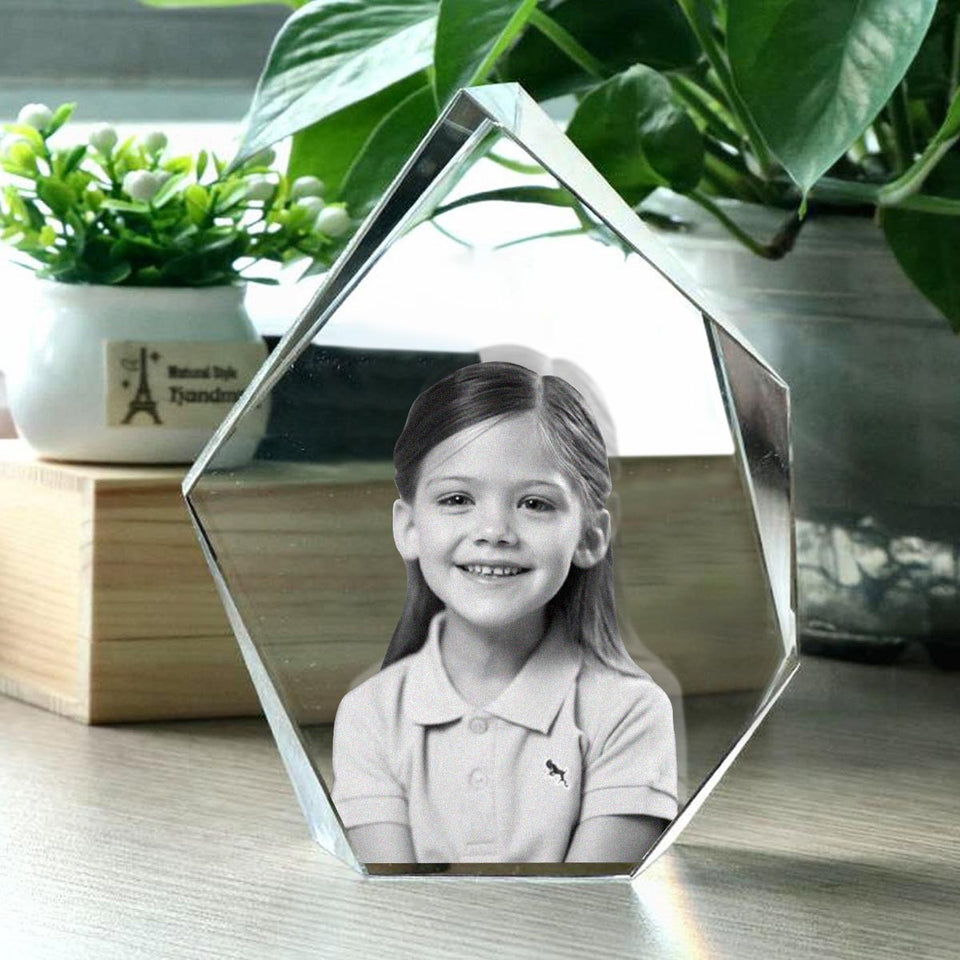 Custom Photo - Personalized granddaughter Laser Engraving 3D Iceberg Shaped Crystal Lamp