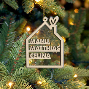 Family Name - Personalized Family 2 Layered Piece Mix Ornament