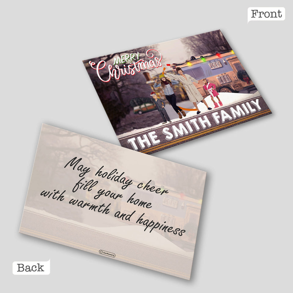 Merry Christmas - Personalized Family Greeting Card