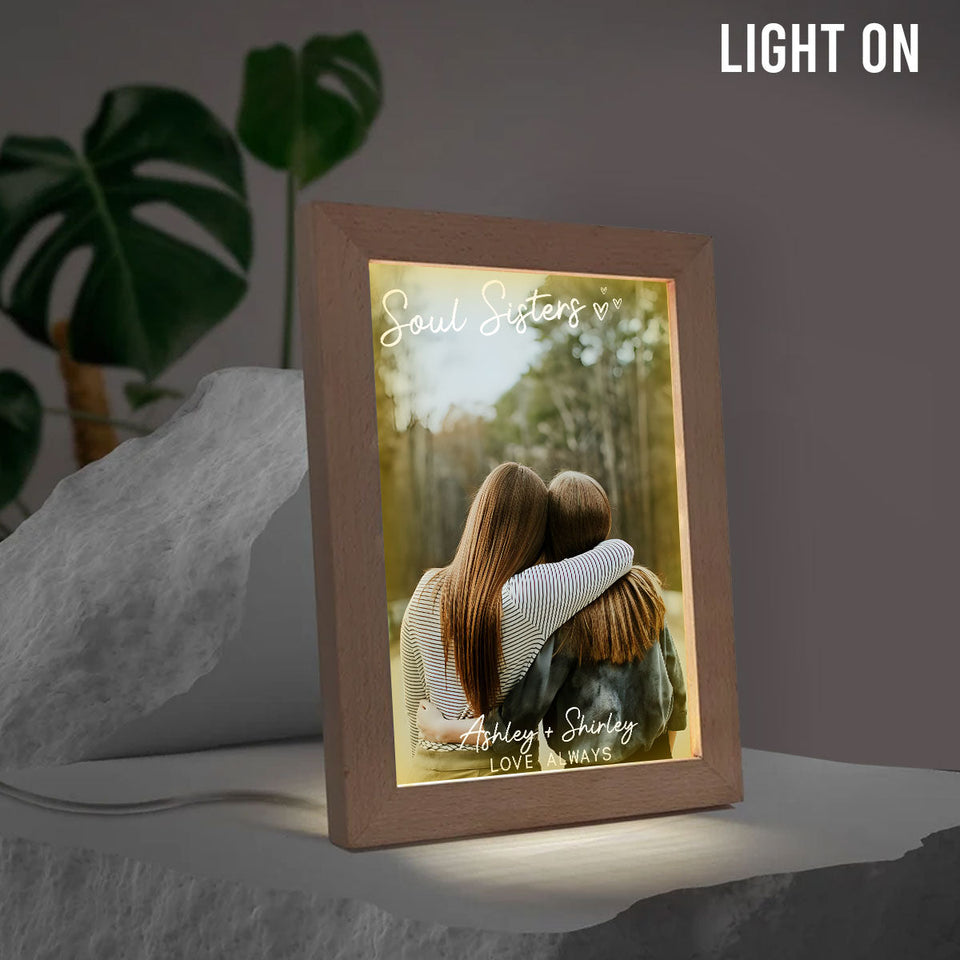 Besties Love Always - Personalized Bestie Light Photo Frame