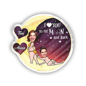 I Love You To The Moon - Personalized Couple Shaped Pillow