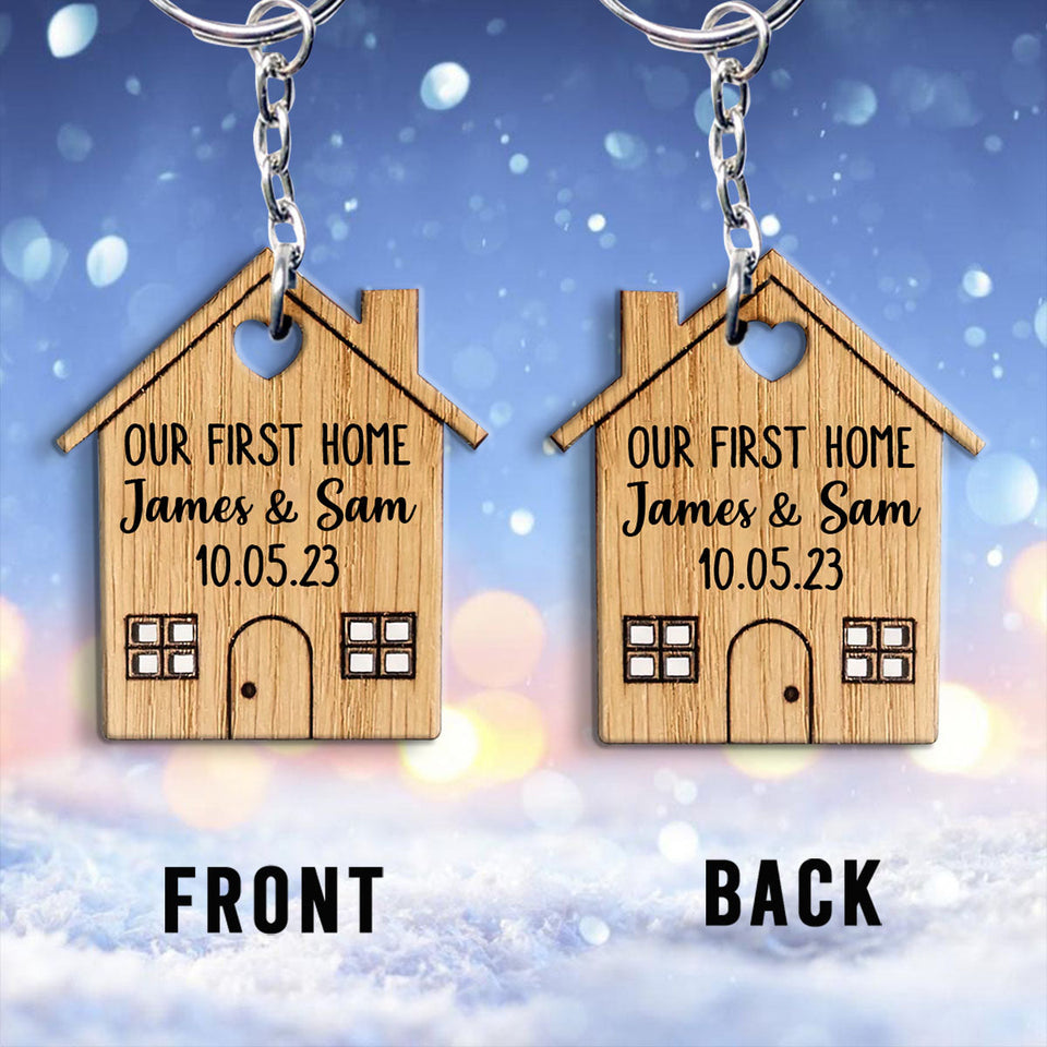 Our First Home - Personalized Housewarming Keychain