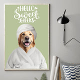 Hello Sweet Cheek - Personalized Dog Canvas And Poster