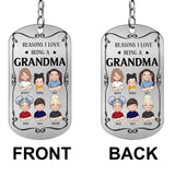 Resons I Love Being A Poppy - Gift for grandpa, grandma, mom, dad, uncle, aunt, brother, sister - Personalized Stainless Steel Keychain