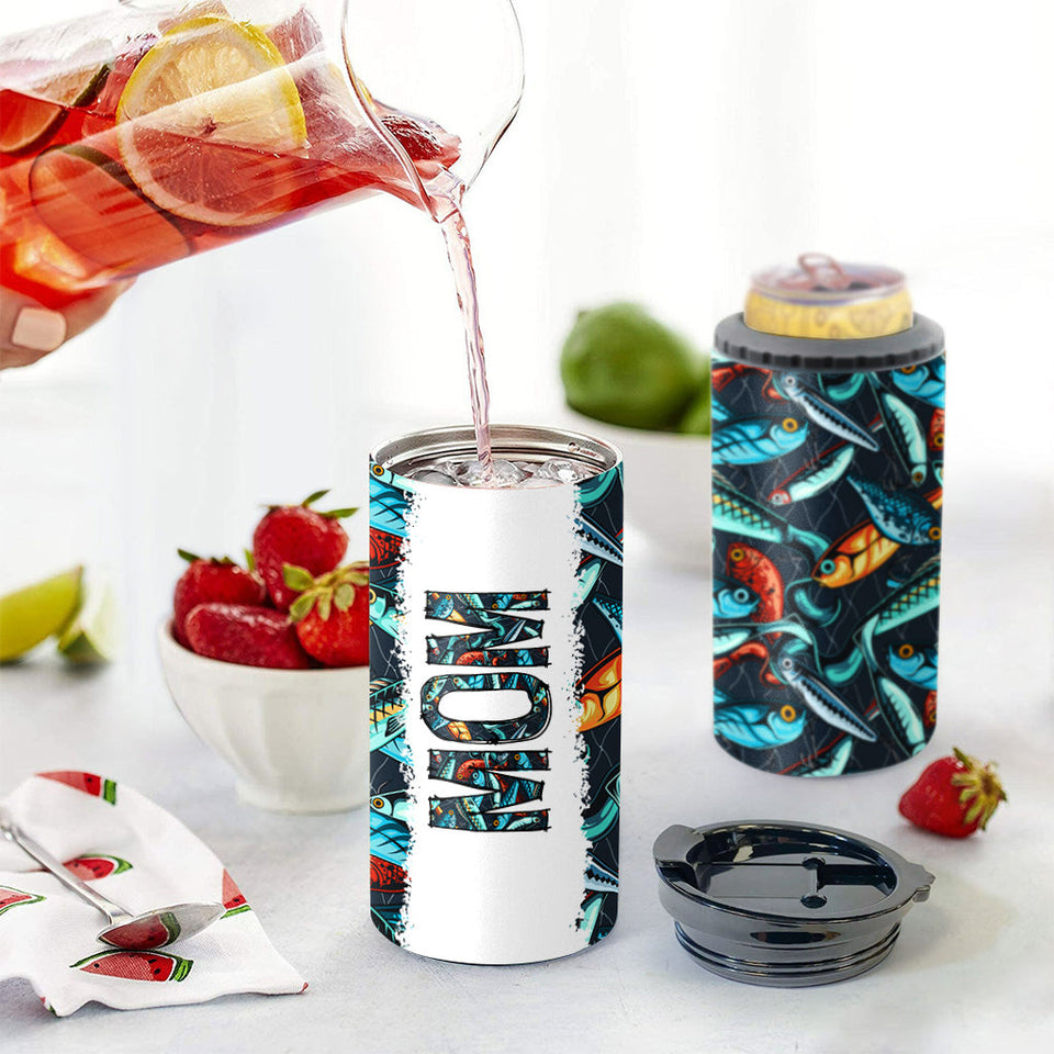 Reel Cool Dad - Fishing gift for dad, grandpa, him, husband - Personalized Can Cooler