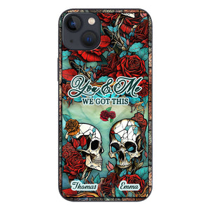 Skull Couple - Skull gift for husband, wife, boyfriend, girlfriend - Personalized Phone Case