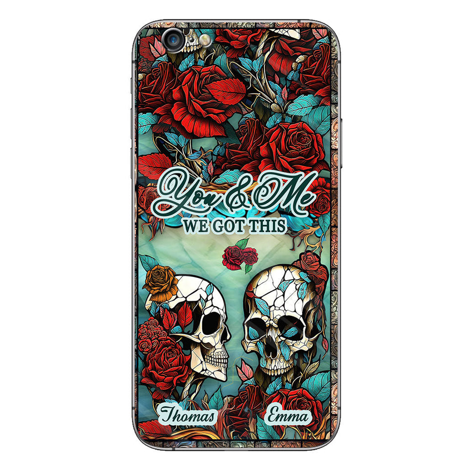 Skull Couple - Skull gift for husband, wife, boyfriend, girlfriend - Personalized Phone Case