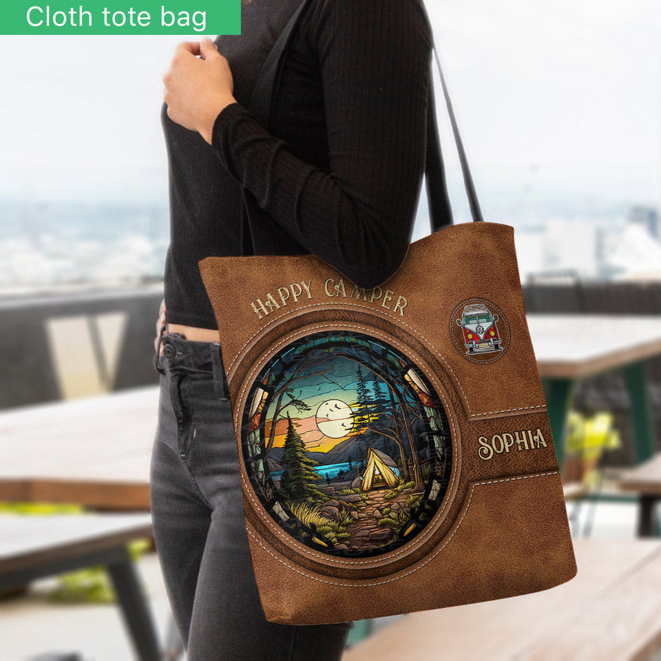 Happy Camper - Personalized Camping Tote Bag
