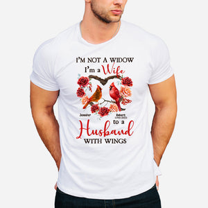 I'm A Wife To A Husband With Wings - Personalized Memorial T-shirt & Hoodie