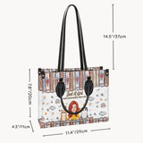 Love Books And Cats - Personalized Book Leather Handbag