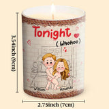 Tonight - Personalized Couple Candle With Wooden Lid