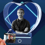 Custom Photo - Personalized Uncle Laser Engraving 3D Heart Shaped Crystal Lamp