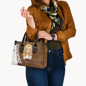 Adventure Awaits - Personalized Travelling Leather Handbag