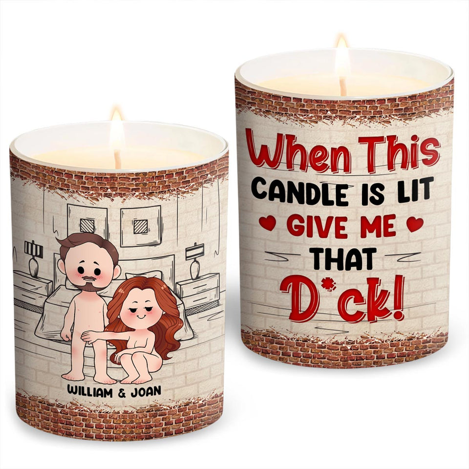 When This Candle Is Lid - Personalized Couple Candle With Wooden Lid