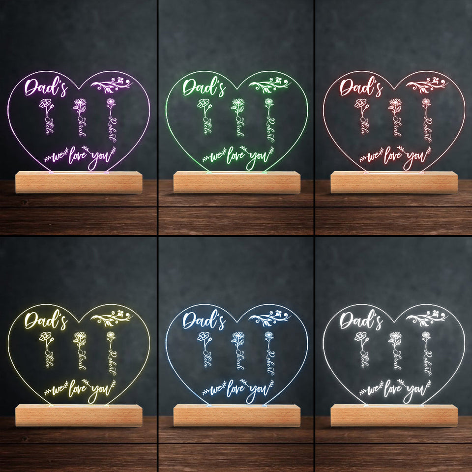 Mom’s Garden - Gift for grandma, mom, aunt, grandpa - Personalized Shaped Plaque Light Base