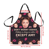 Don't Worry Dishes - Couple gift for husband, wife, girlfriend, boyfriend - Personalized Apron