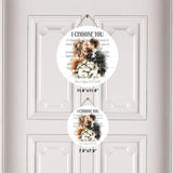 I Choose You - Personalized Husband And Wife Round Wood Sign