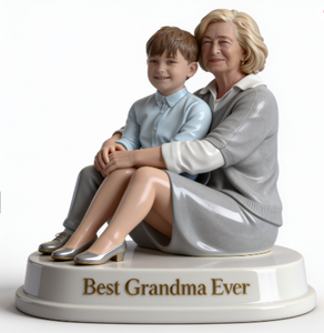 Custom Best Grandma Ever Any Photo – Custom Grandmother and Grandson Personalized Shaped Acrylic Plaque Keepsake Gift for Home, Living Room, and Bedroom Display