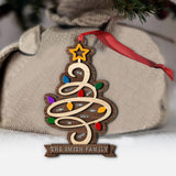 Family Name Christmas Tree - Personalized Family Layered Wood Ornament