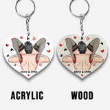 Naughty I Love Your Face - Personalized Couple Keychain