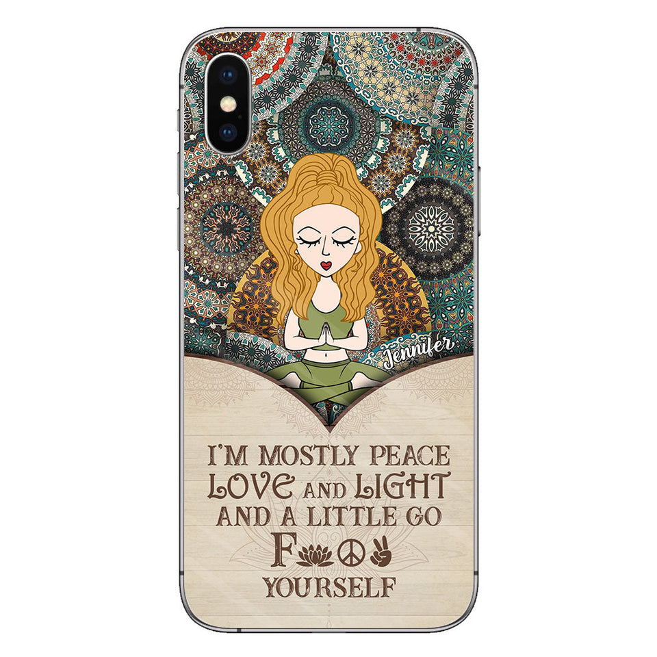 I'm Mostly Peace - Personalized Yoga Phone Case