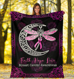 Never Give Up Breast Cancer Awareness Blanket 0622