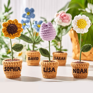 Grandma's Garden Crochet Flowers - Personalized Grandma Hand Knitted Doll