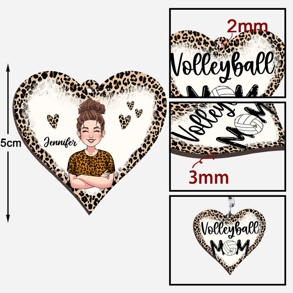 Volleyball Mom - Personalized Volleyball Keychain