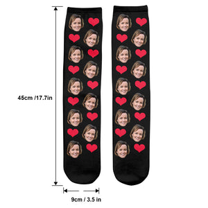Custom Face Heart Pattern - Personalized Aunt Socks