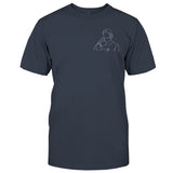 Custom Line Art - Personalized Step Dad Embroidered T-shirt