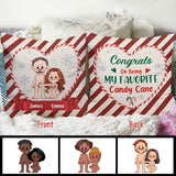 Congrats On Being My Favorite Candy Cane - gift for husband, wife, boyfriend, girlfriend - Personalized Throw Pillow
