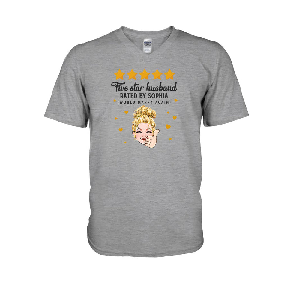 Five Star Husband Wife - Personalized Husband And Wife T-shirt And Hoodie