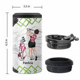 Golf Instruction - Golf gift for her, girlfriend, wife, daughter - Personalized Can Cooler
